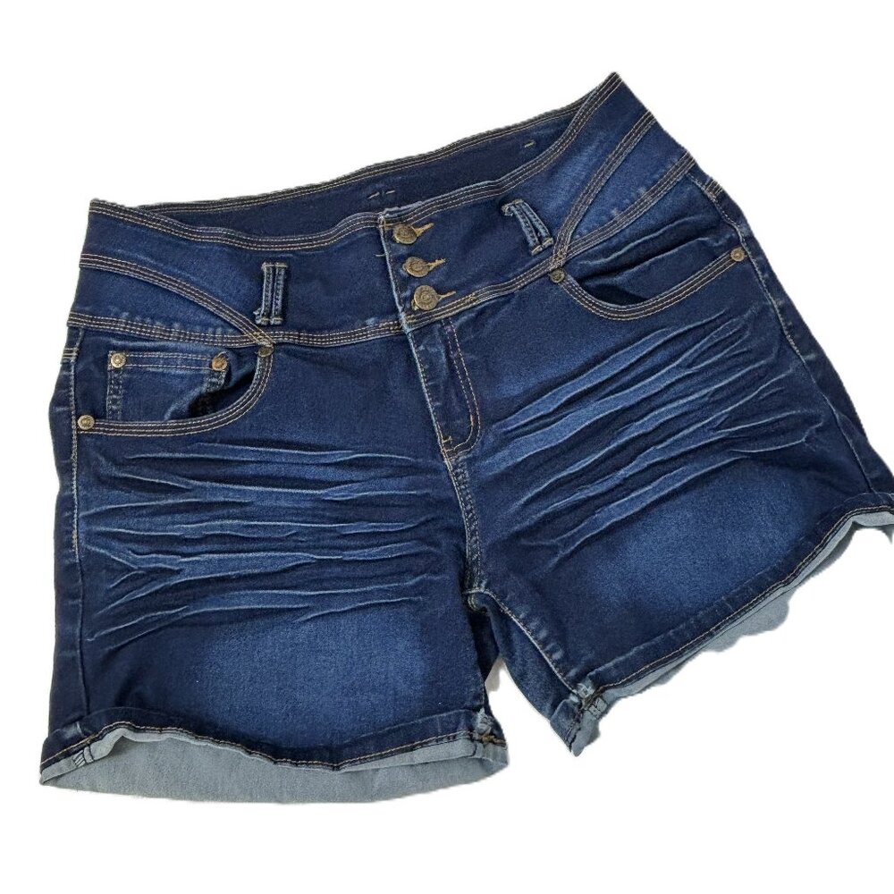Nina Rossi Dark Blue Stretch Shorts Sz 12